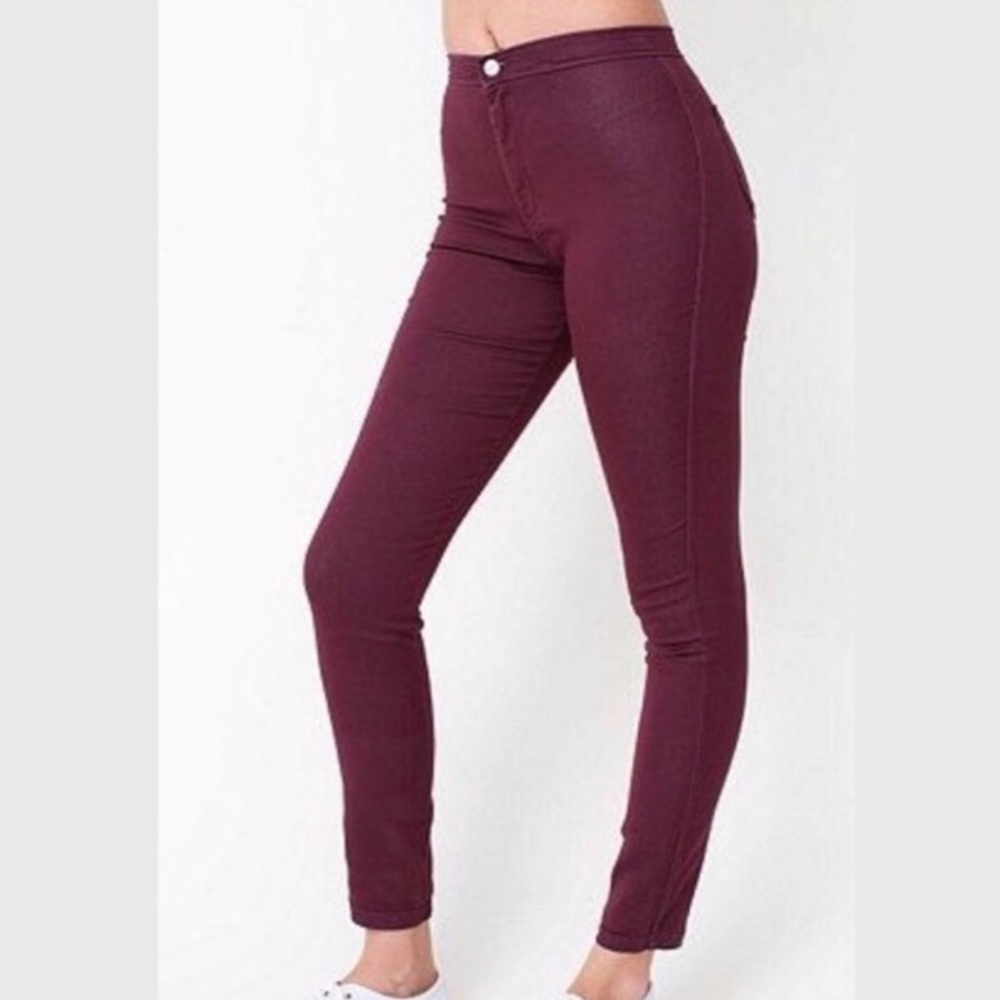 American Apparel Maroon Skinny Pants